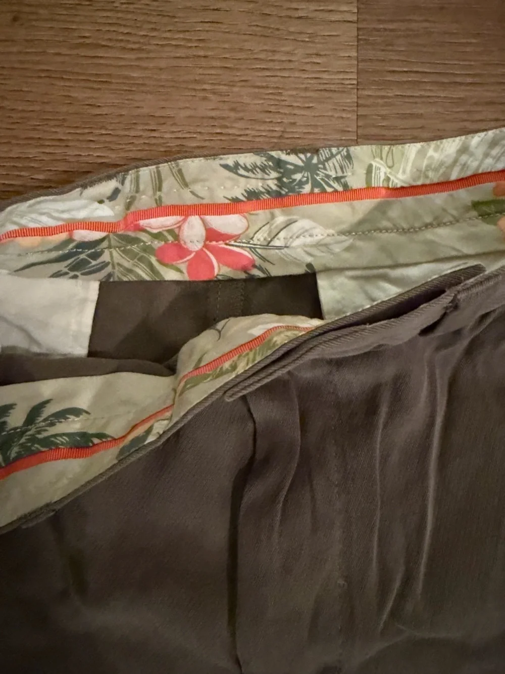 Tommy Bahama Olive Brown Flat-Front Casual Shorts